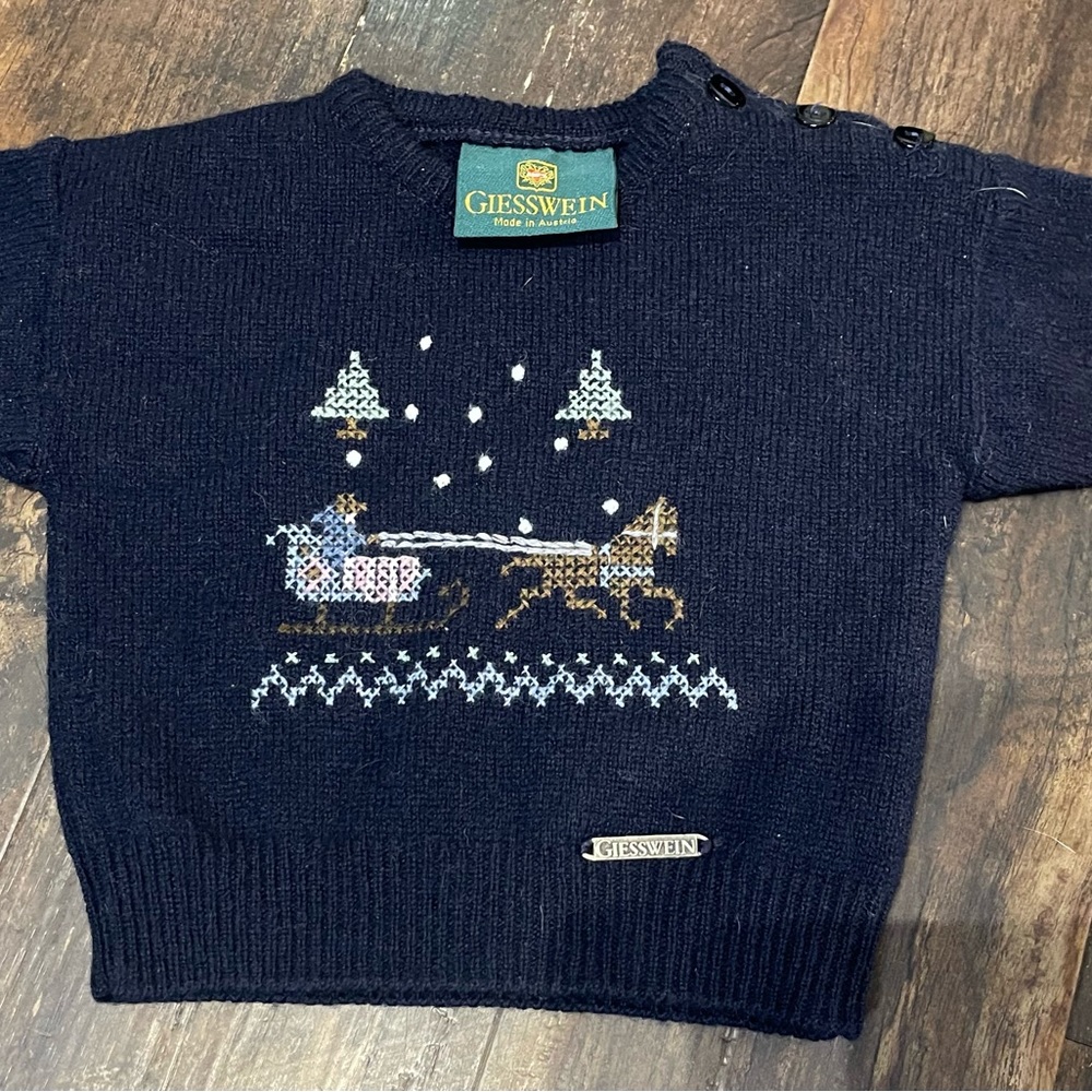 Vintage Infant Giesswein Sweater Size 0 To 6 Months